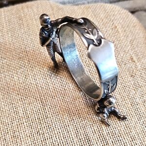 Antique 19th Century Sterling Silver Figural Napkin Holder